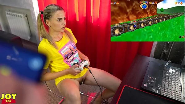 Letsplay Retro Game With Remote Vibrator in My Pussy - OrgasMario By Letty Black